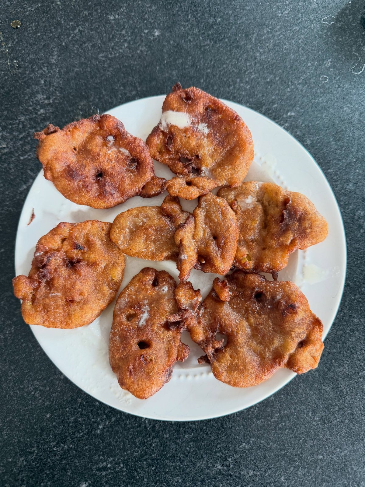 Banana fritters with coconut-lime sauce from Antigua and Barbuda