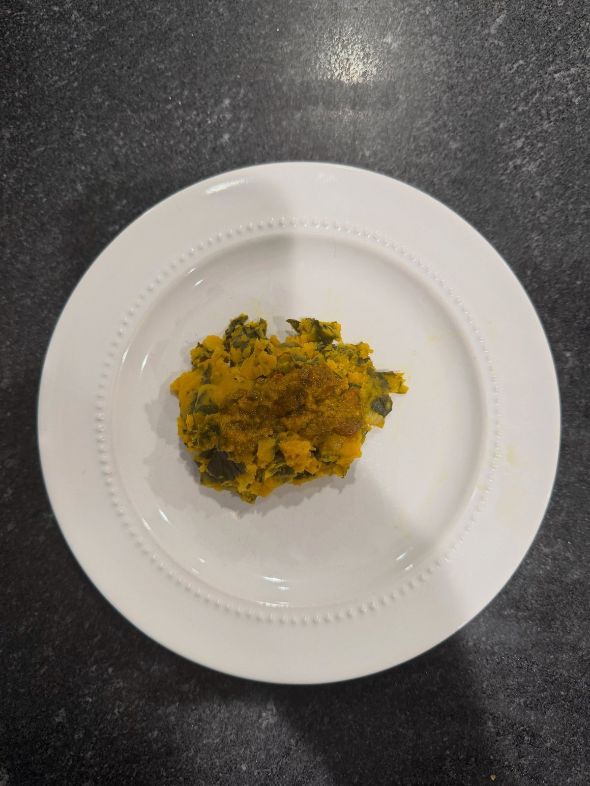 Koki beans with plantains and pepper sauce from Cameroon